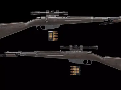 Carcano Model 1938 short rifle Low-poly 3D model
