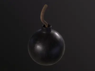 Rounded Bomb 3D Model Low-poly 3D model