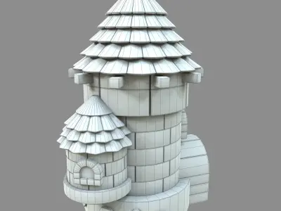 Stylized Tower 3d model Low-poly 3D model