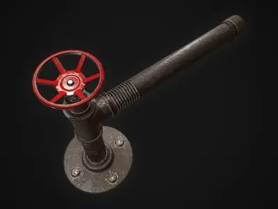 Lowpoly Pipes Collection pipe with handle Low-poly 3D model