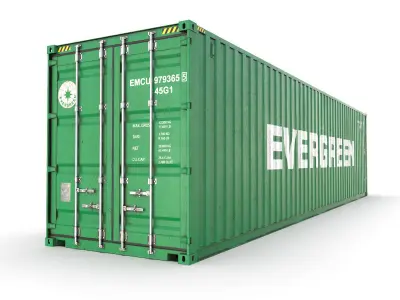 40 feet High Cube Evergreen shipping container 3D model