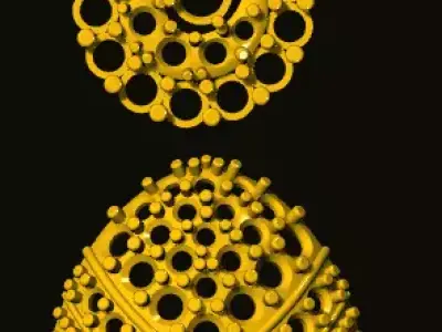 jumka gold peacock earring 3D print model