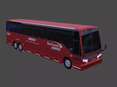 Red Coach Bus 3D model
