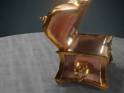Treasure Chest  Low-poly 3D model purchase