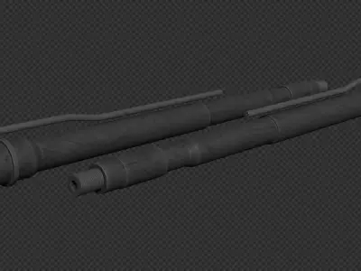 AR-15 Mid-Length Socom Profile Barrel Low-poly 3D model