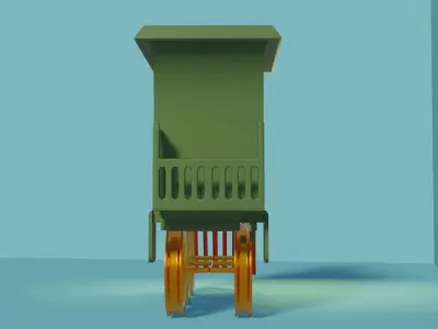 cartoon Stylized Toy Train 3D model