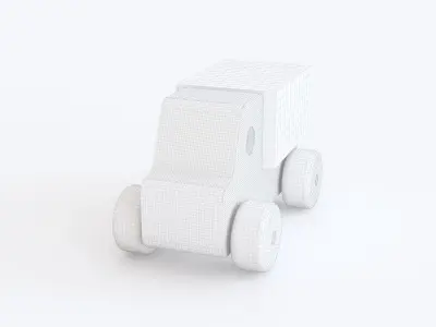 Wooden toy truck 04 3D model