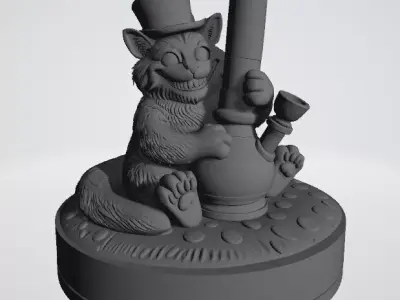 Cheshire Cat Herb Grinder-2-Part Magnetic- MellowVerse 3D print model