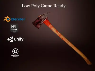 Axe 3d model Game Ready Low-poly 3D model