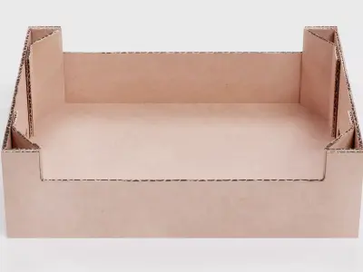 Cardboard Box - Open Transport Crate 3D model