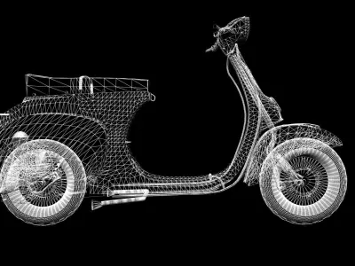 Vespa 1969 model Low-poly 3D model