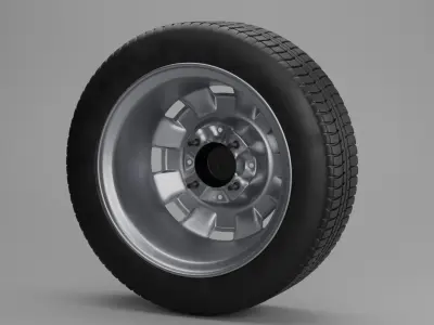 Original stamped steel wheels and tires Volkswagen Free 3D model