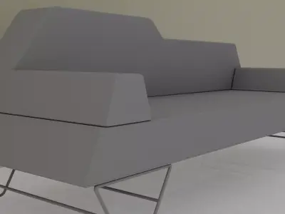 Modern Lobby Sofa 3D Model Free low-poly 3D model