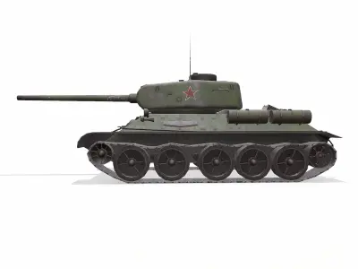 T-34 Soviet Medium Tank Low-Poly PBR Low-poly 3D model