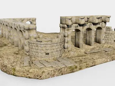 ancient roman ruins hierapolis 3D model