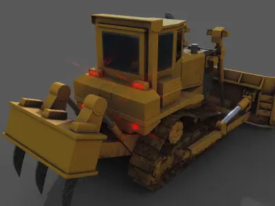 Bulldozer Low-poly 3D model Low-poly