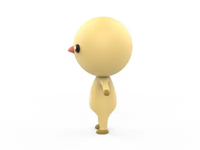 Stylized Character 001 Chicken Low-poly 3D model