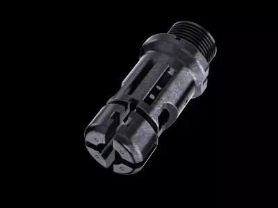 Muzzle brake down mechanical part stl 3D model