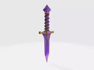 Amethyst Dagger Low-poly 3D model