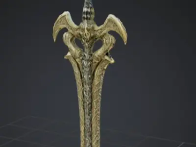  Ornate Fantasy Sword 3D Model 3D model