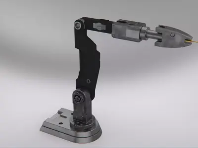 Robotic arm metal  industrial biomechanical 3D model