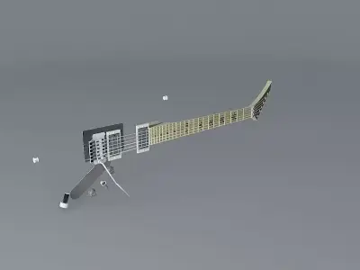 Guitar neck with components Free 3D model