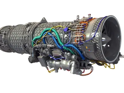 Eurojet EJ200 Military Turbofan Jet Engine 3D model purchase