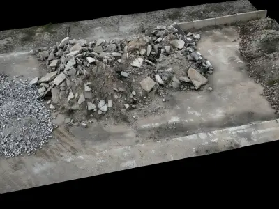 ruins ground debris construction-site photogrammetry Low-poly 3D model