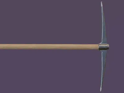 Realistic steel pickaxe low poly 2048p Low-poly 3D model
