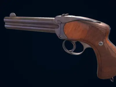 Pistol from WW1 Low-poly 3D model