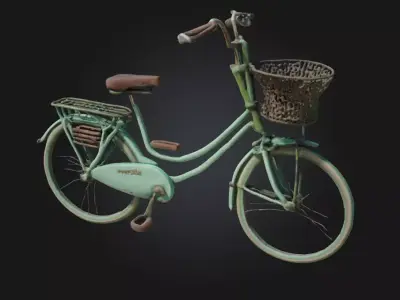  Vintage Bike  A Nostalgic Ride in Retro Colors 3D model