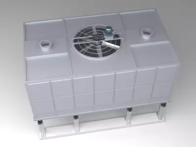 Industrial Square Cooling Tower 3D model