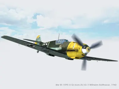  Messerschmitt Bf-109E-4 Green 1 3D model