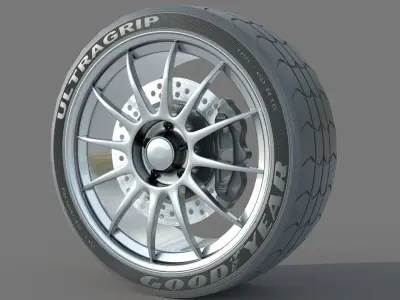 Wheel rim tire 18 3D model