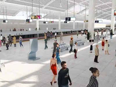 High-Speed Railway Station 3D model