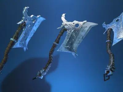Ax of Shaman Low-poly 3D model