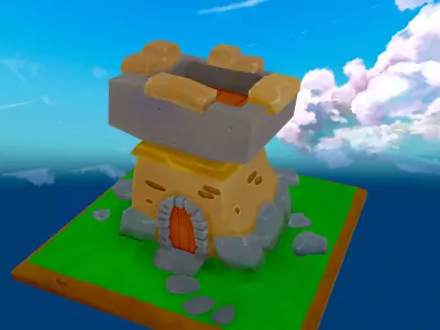 Stylized Low-Poly Castle Free low-poly 3D model