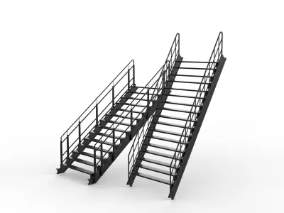 Industrial stairs 3D model