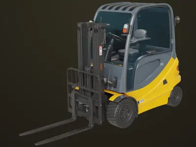 Forklift Truck 01 Yellow All PBR Unity UE Textures Low-poly 3D model