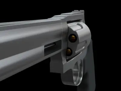 High poly revolver 3D model