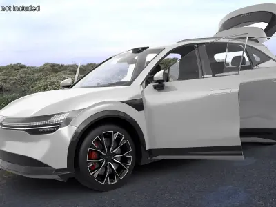 Zeekr 7X Pearl White Electric SUV Simplified 3D model