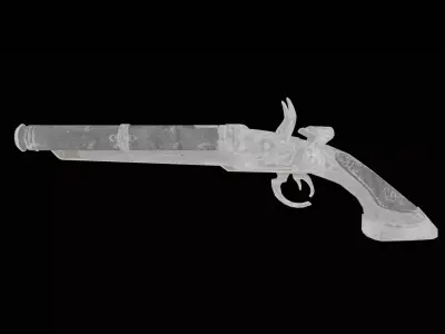 Flintlock Pistol-Shotgun Hybrid Game Ready 3D Weapon Low-poly 3D model