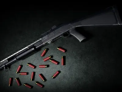 SPAZ M4 Shotgun Low-poly 3D model