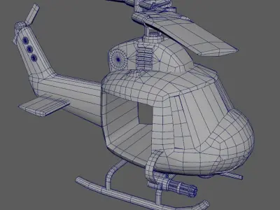 Low Poly Chopper helicopter Low-poly 3D model