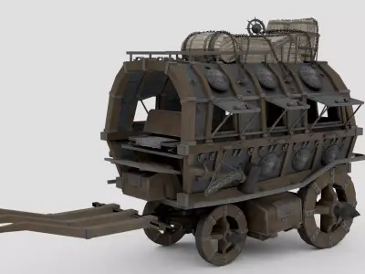 Realistic Carriage 3D Model Low-poly 3D model