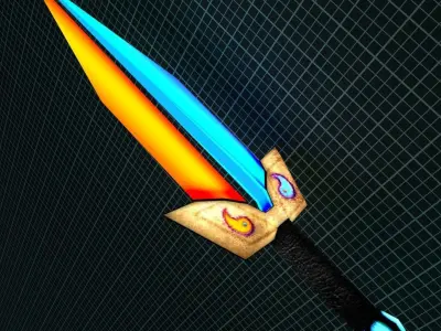 3D Fantastic sword Ice and Fire Free low-poly 3D model