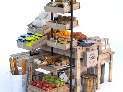 Market Place Set 3D Model Pack