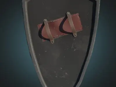 Knights Shield Low-poly 3D model