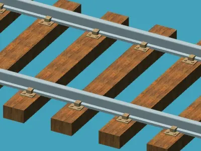 Printable realistic Railway Tracks 3D print model