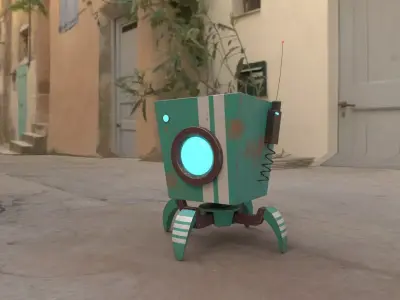 Mini Bot Low-poly 3D model